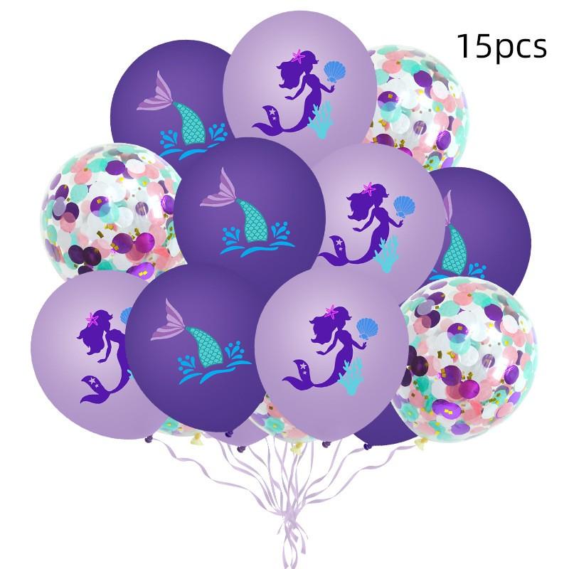 Mermaid Theme Disposable Tableware Mermaid Birthday Party Decor Kids Baby Shower Girls Under The Sea Party Wedding Party Suppies