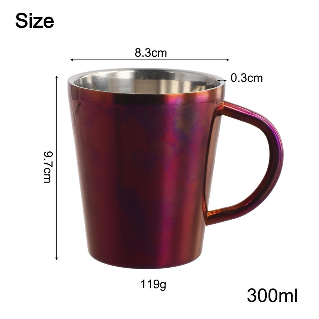 Tazza termica in acciaio inossidabile a doppia parete da 300 ml per bevande calde o fredde