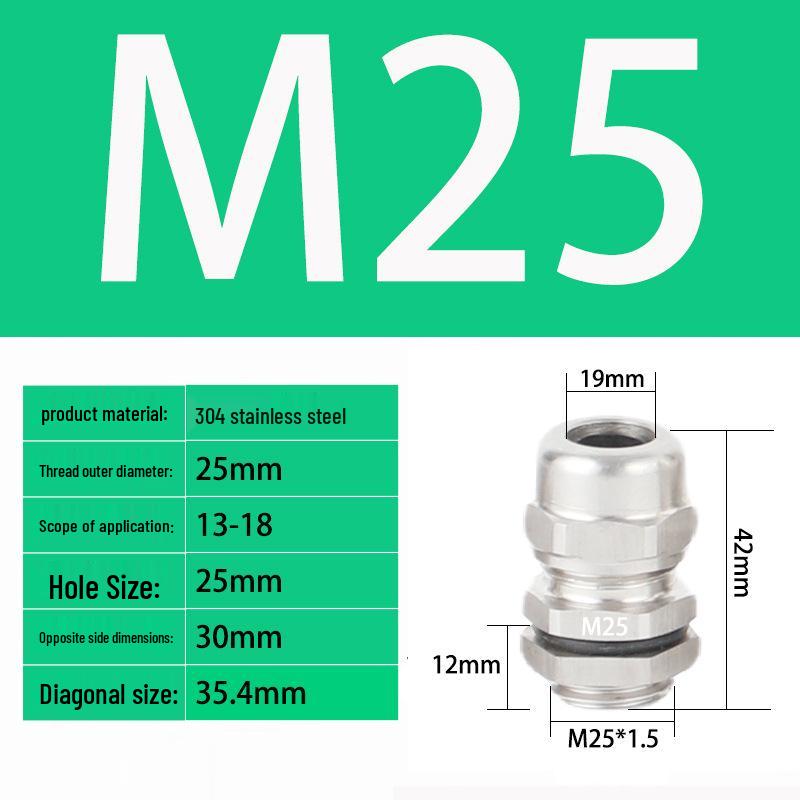M Series Waterproof Stainless Steel Explosion-Proof Cable Gland and Sealing Connector