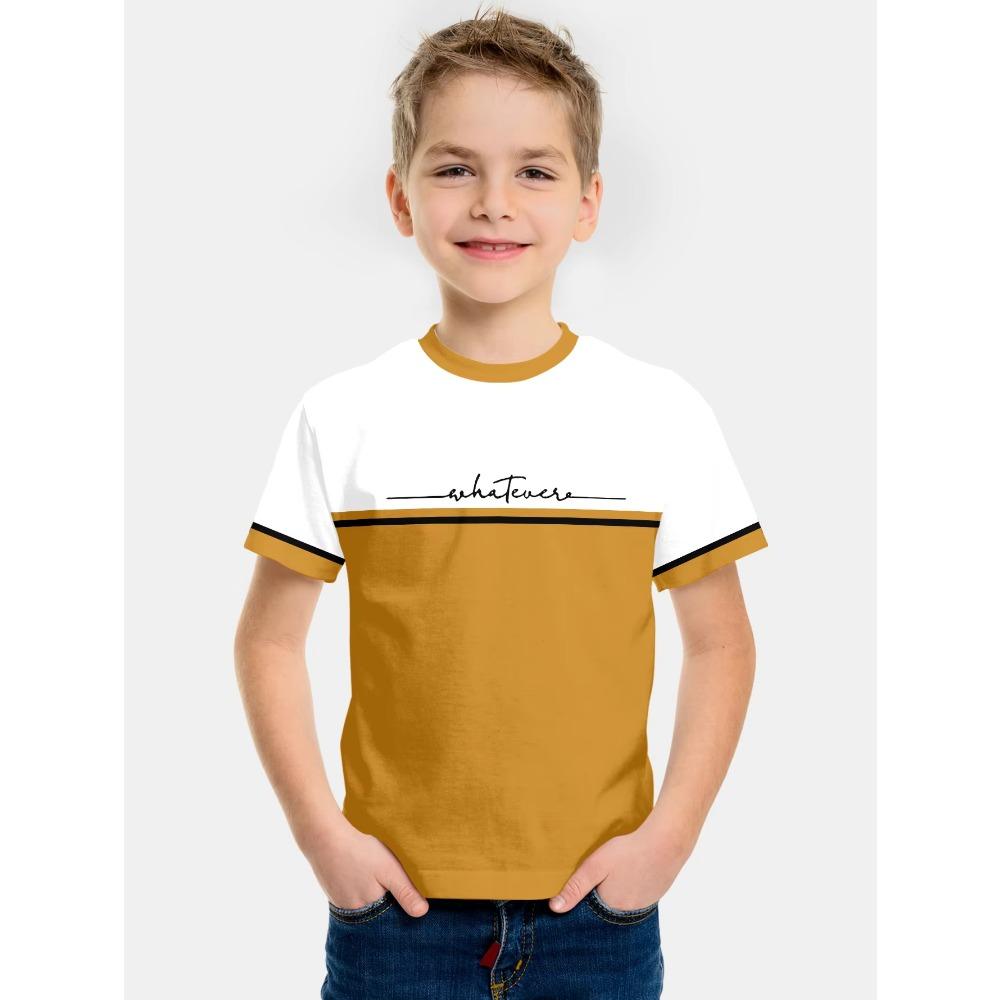 Kids Clothes Gradient Paris Printed T-Shirt Summer Outdoor Boys Girls Casual Short Sleeve Fashion Trend Street Child Top