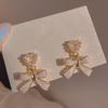 Korean Unique Pearl Bow Earrings for Women 2024 - Stylish, Versatile, and Elegant Stud Jewelry