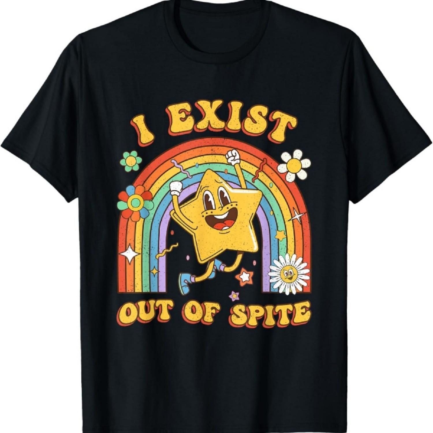 I Exist Out Of Spite Funny Retro T-Shirt XXXXXL чёрный