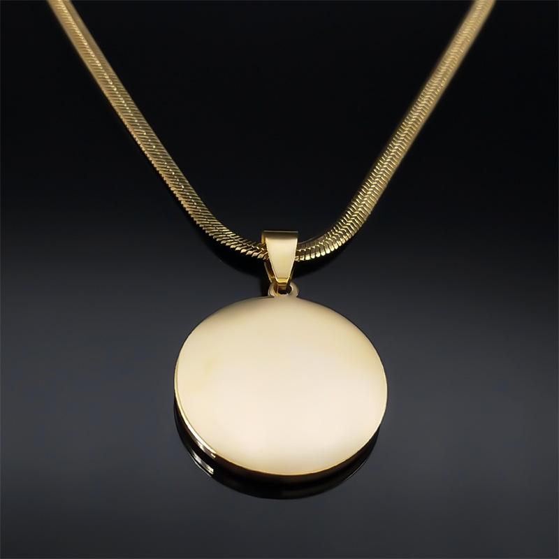 1Pc Stainless Steel St. Benedict Medal Pendant Jewelry New Product Hip Hop Round Coin Set Diamond Necklace