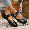 Fashion Spring New Flat Single Shoes Women's Fashion Square Head Shallow Mouth Soft Sole Anti-slip Wear-resistant Low-top Shoes