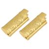 2pcs Retro Lighter Case Compact 3D Floral Stamped Engraving Zinc Alloy Protective Case Cover Gold