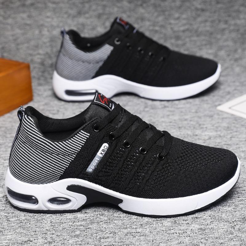 Fashion Breathable Men's Shoes Summer Mesh Flying Woven Casual Sneakers  Versatile Men Tennis Running Shoes  39-44