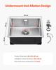 50cm Kitchen Sink Undermount Single Bowl Drop-In Basin Stainless Steel Bar