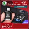 Car Sticker 2025 New Type C To USB Port Converter Charging Cable Adapter For Skoda Octavia Superb Rapid Kodiaq Karoq Fabia Kamiq