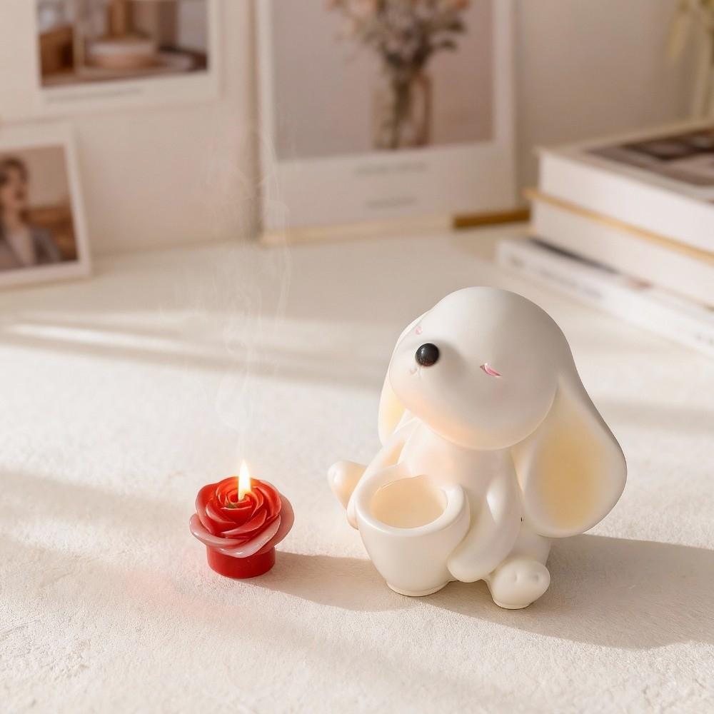 Cartoon Easter Bunny Silicone Mold Non-Stick Handmade Rabbit Holding Vase Mold Heat Resistant Flexible 3D Rabbit Mold