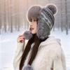 New winter women's warm ear cap thickened pom-pom Lei Feng hat outdoor cold-proof ski cap manufacturer