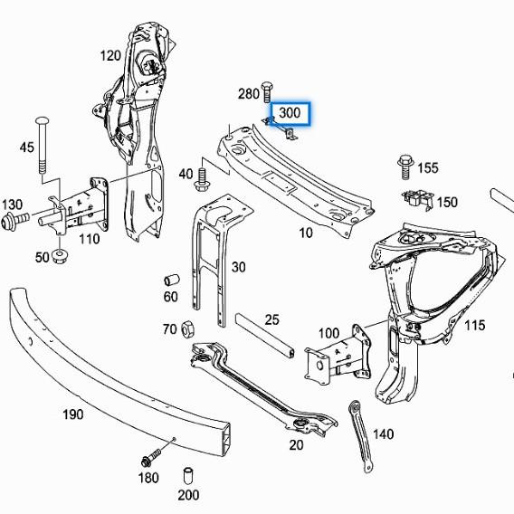 Front Bumper Fixing Hook for Benz ML 280/300 (2038800064)