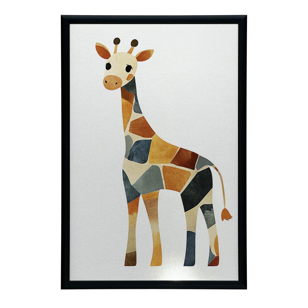 Poster Geometry Giraffe Poster Geometry Giraffe, 30X40 Cm, Dark Brown Wooden Frame, 230 Gsm Matte Paper
