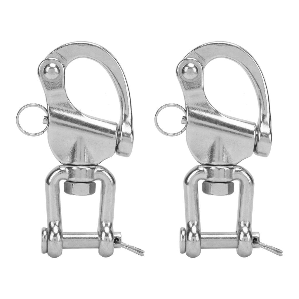2PCS Eye Swivel Snap Shackle 316 Stainless Steel Swivel Clevis Shackle 5 Inch Quick Release Boat Shackles Sailboat