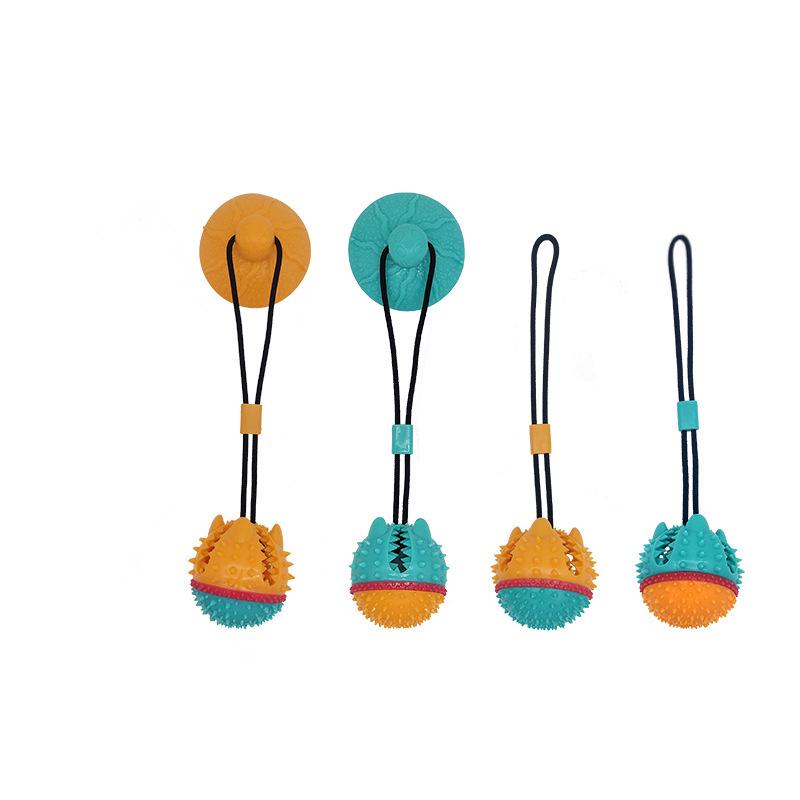 Dog Suction Cup Chew Toy: Sounding Pull Ball & Food Dispensing for Puppies