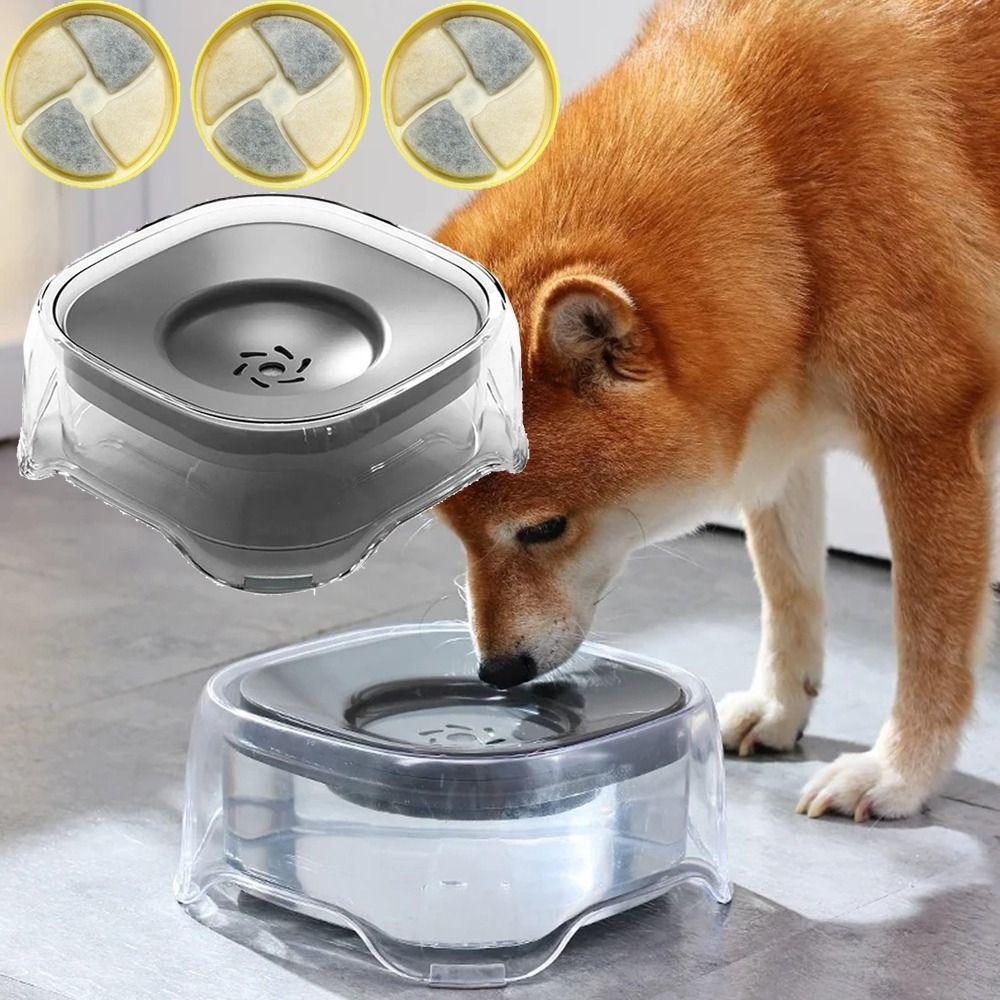 Large Capacity 2000ml Pet Floating Bowl Floating Filter Dry-Chin Technology Pet Water Feeder Detachable Transparent Design