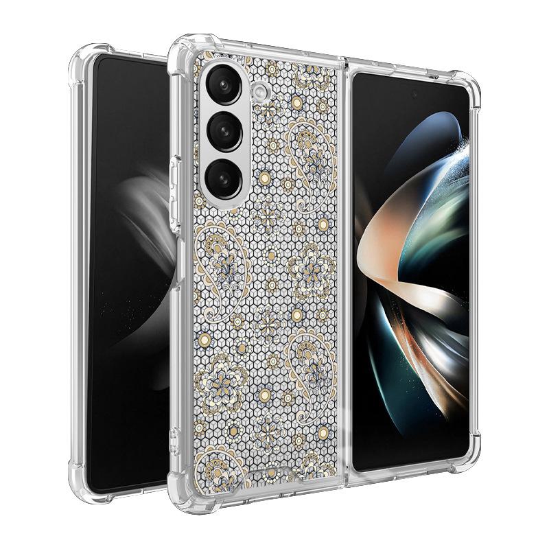 Samsung Galaxy Z Fold 5 Butterfly Lace 2-in-1 Case, TPU+PC Painted Mobile Phone Protector