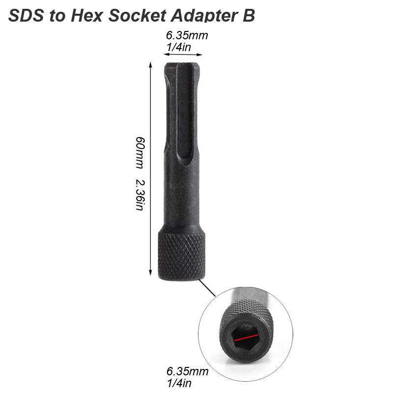 

Адаптер для электрического молотка, дрель, отвертка, конвертер SDS Plus, конвертер в шестигранный хвостовик 1/4, магнитная головка, гайка, ударный гайковерт