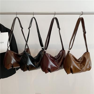 Fashion Soft Leather Texture Underarm Bag Women's Large-capacity Casual Simple Shoulder Bag Retro Commuter Messenger Bag