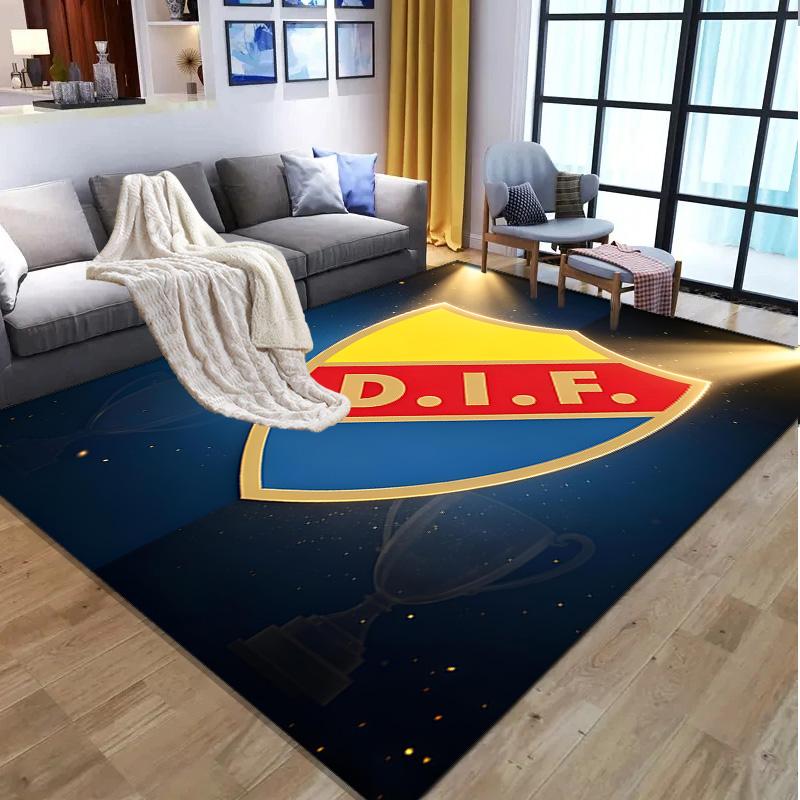 Djurgardens IF Pattern Rug, Indoor/Outdoor Mat, for Picnic, Gameroom, Bedroom, Office, Living Room, Home Decor Carpet, Birthday Gift