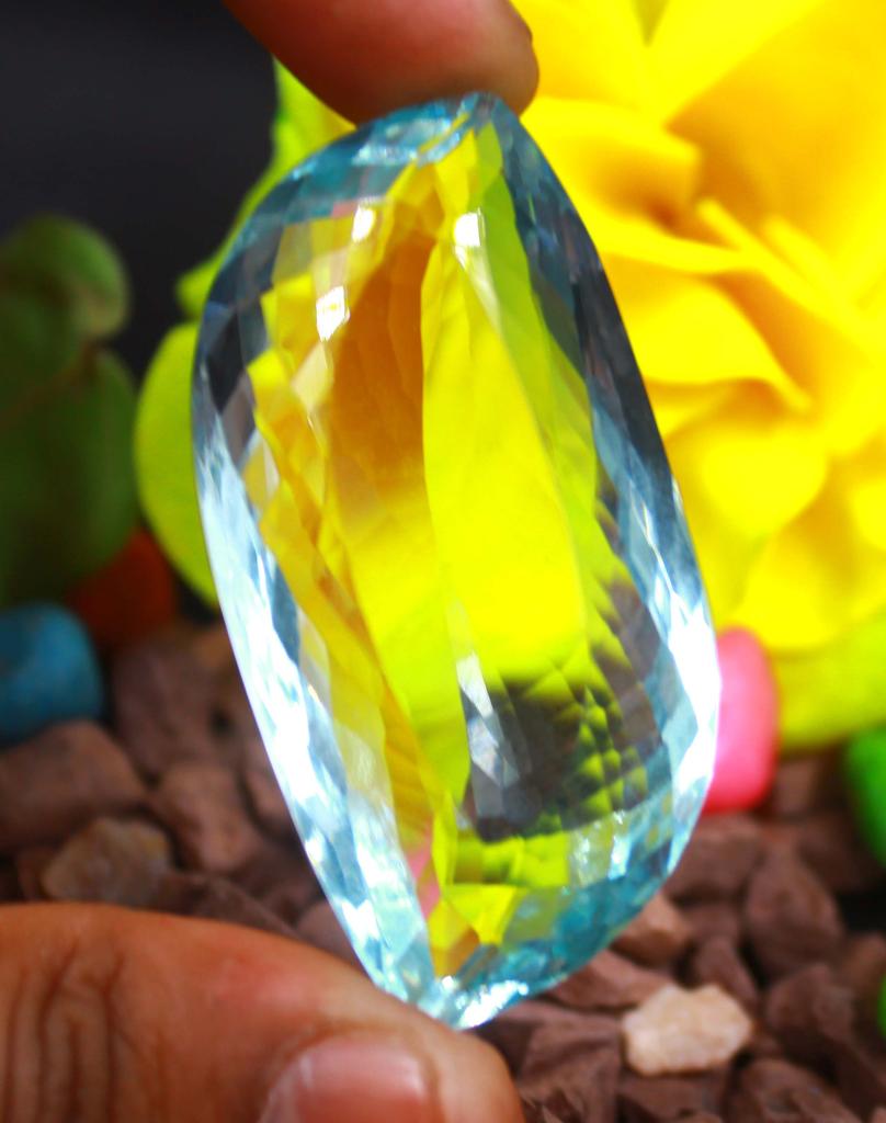 147.20 Carat Excellence Quality Fancy Shape Blue Topaz Lab Created London Certified Gemstone SN386