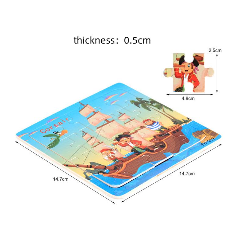 New 20 Pieces Montessori 3d Puzzle Cartoon Animal Vehicle Early Childhood Learning Puzzle Toys Puzzle Wood Puzzle Game