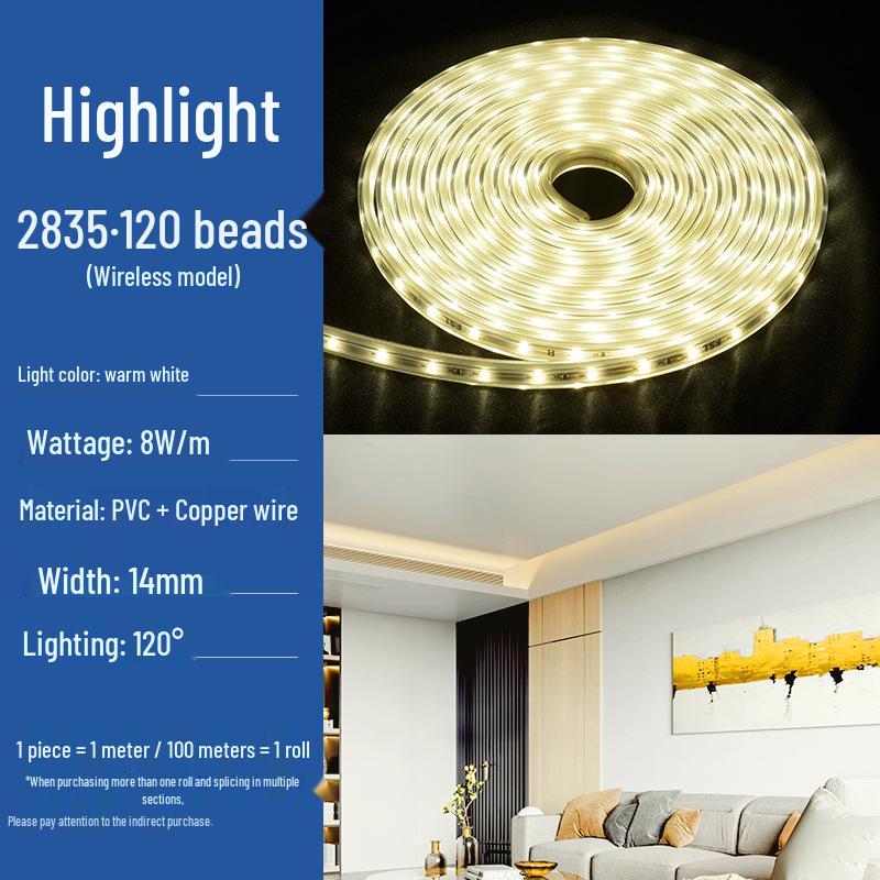 FSL LED Light Strip: Super Bright, Waterproof, Energy-Saving, Wire-Free SMD Soft Lighting for Living Room Ceiling.