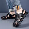 Men Black Hiking Sandals Slippers Handmade Simple Summer Brown Roman Sandals Close Toe Beach Shoes Plus Size