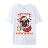 Merry Woofmas Christmas Funny Dog Santa Tshirt Printed T Shirts Unisex Tshirts Unisex Distinctive Design Tops Designer T Shirt