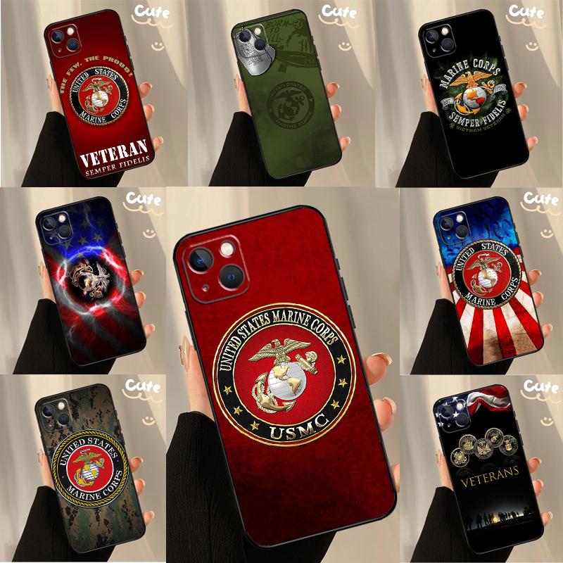Veteran Marine Corps Phone Case For iPhone SE 2022 XR X XS Max 7 8 Plus 12 13 Mini 11 12 13 14 15 Pro Max Cover