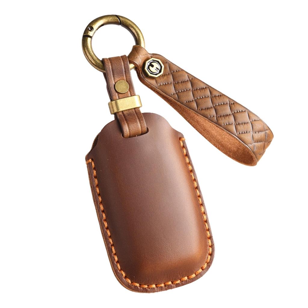 Handmade Retro Leather Key Cover for Kia Carnival MPV