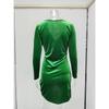 Women's elegant solid color long-sleeved V-neck sexy short dress clothes sale