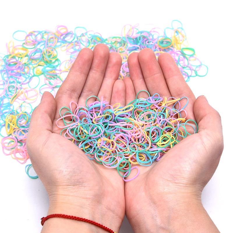1000Pcs Children Hair Bands Girls Women Colorful Elastic Band Hair Rope Headband