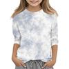 Children's 3/4 Sleeves Printed O-neck Top Everyday Casual T-shirt