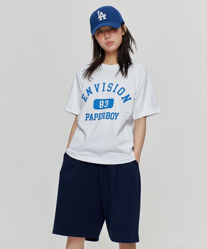 PAPERBOY [Set] Envision Short Sleeve Half Pants Set-White