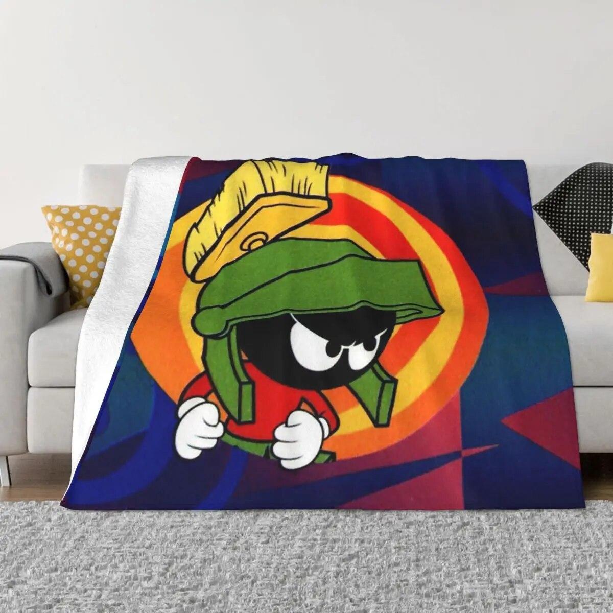

Marvin The Martian Cartoon Blanket Fleece Decoration Breathable Lightweight Thin Throw Blanket for Bed Office Bedding Throws