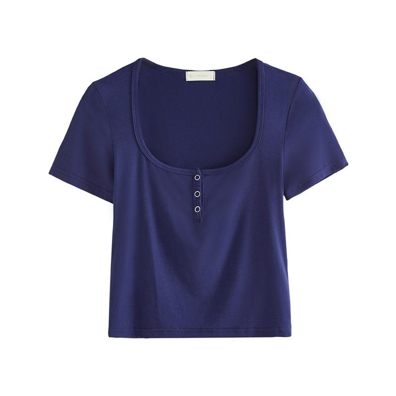 Ladies Modal Cotton Short Pure Desire Spice Girls Tight Bottoming Shirt Summer New Short-sleeved T-shirt Positive Shoulder Thin Tops