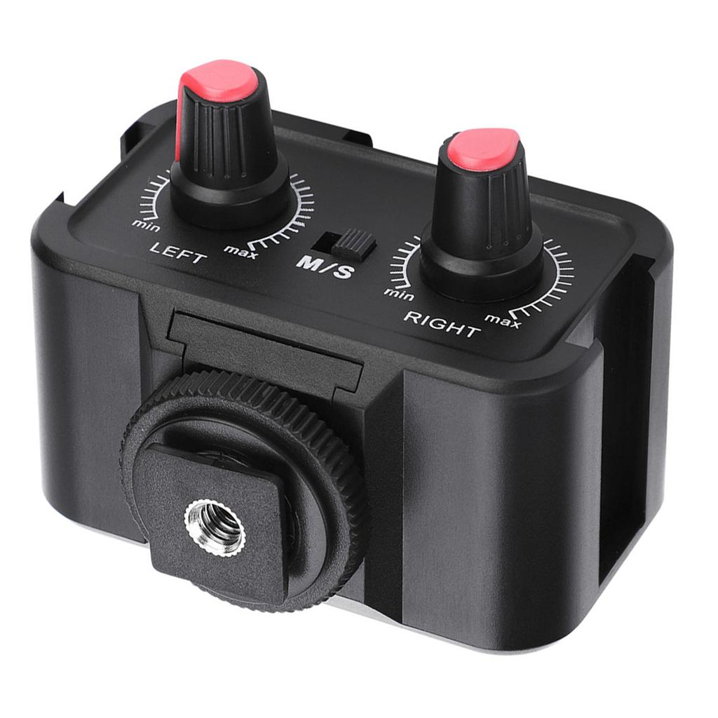 WS V2 2 Channel Universal Microphone Audio Adapter Mixer with 3.5mm Inputs for DSLR Cameras