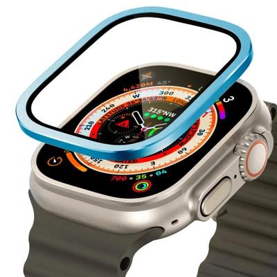 Titanium Metal Frame Tempered‑Glass Watch Screen Protector For Apple Watch Ultra 49mm