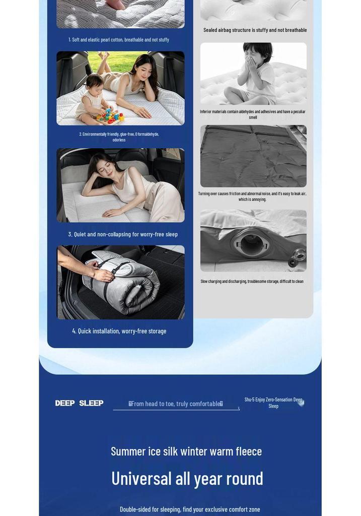 Matelas pliable en soie glacée pour camping en plein air Volkswagen ID.7 pour coffre