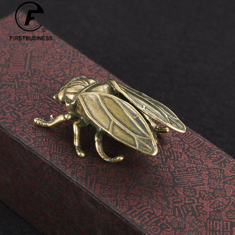 Retro Small Animal Statue Metal Brass Insect Cicada Figurine Miniature Desktop Ornament Study Table Decoration Craft Accessories