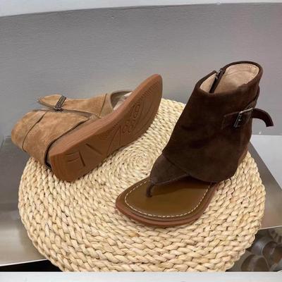 Sheepskin Fashion Literary New High-top Sandals Women's Round Head Toe Side Zipper Cool Boots Women
