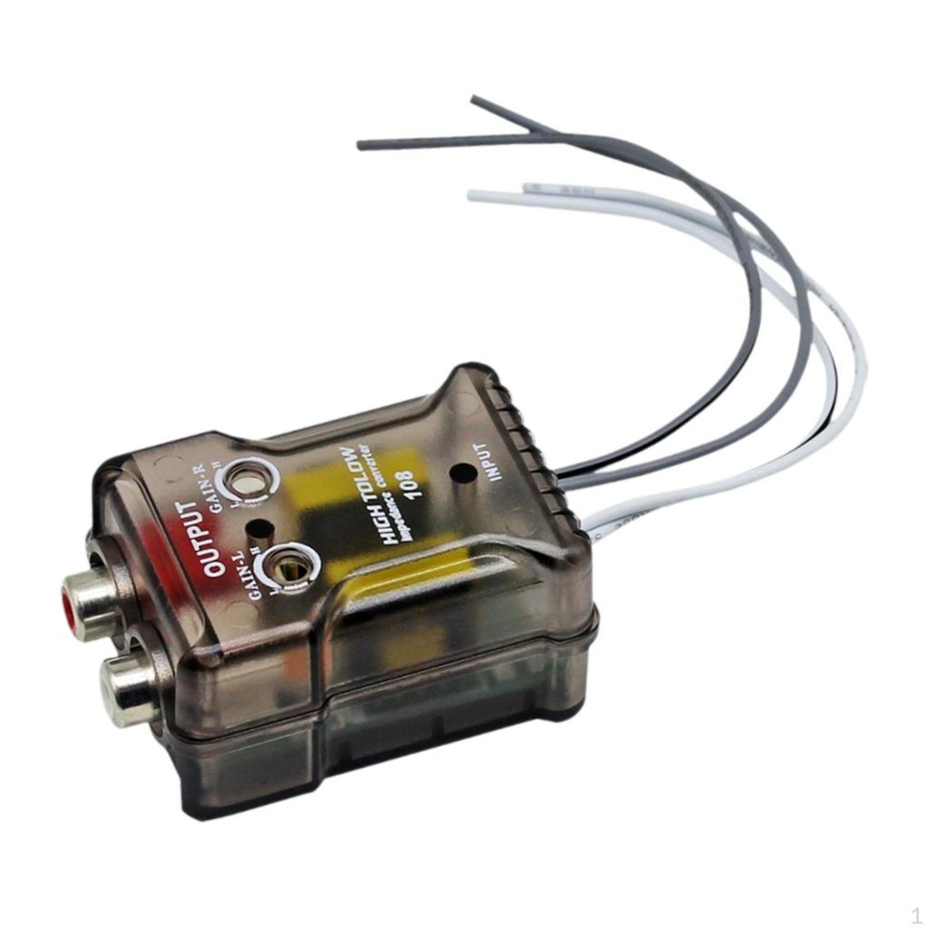 High to Low RCA Converter Audio Impedance Subwoofer Amplifier Sturdy Compact with