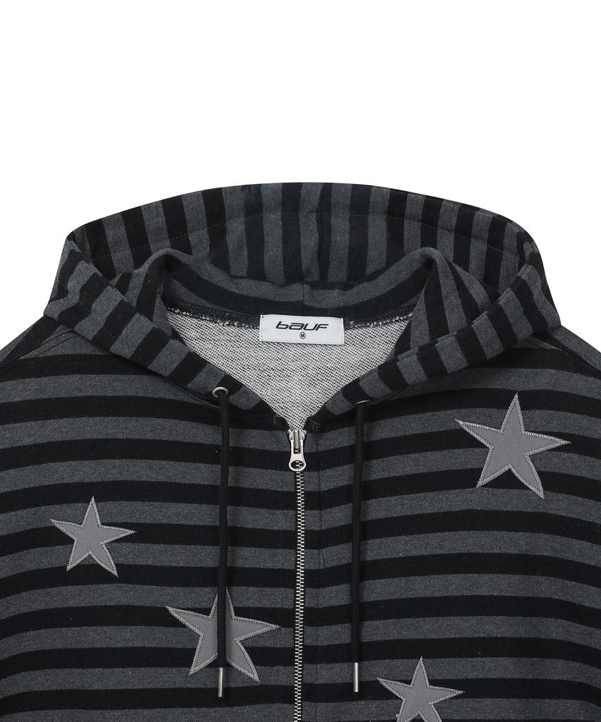 Bauf Star Symbol Zip-Up Hoodie [Stripe]
