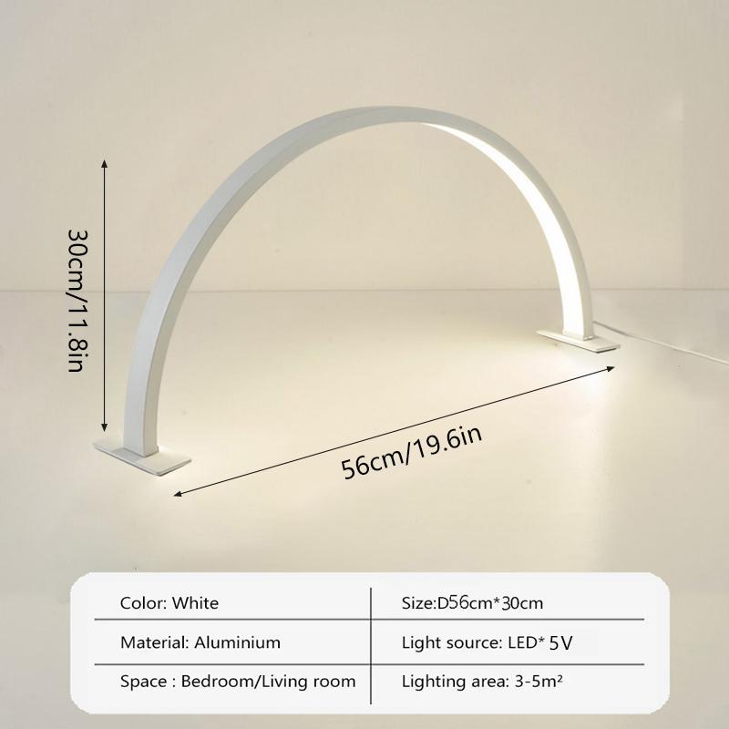 LED Half Moon Nail Lamp USB 5V For Embroidery Eyebrow Tattoo Nail Beauty Fill Light Desktop Manicure Shop Fill Lighting Fixtures