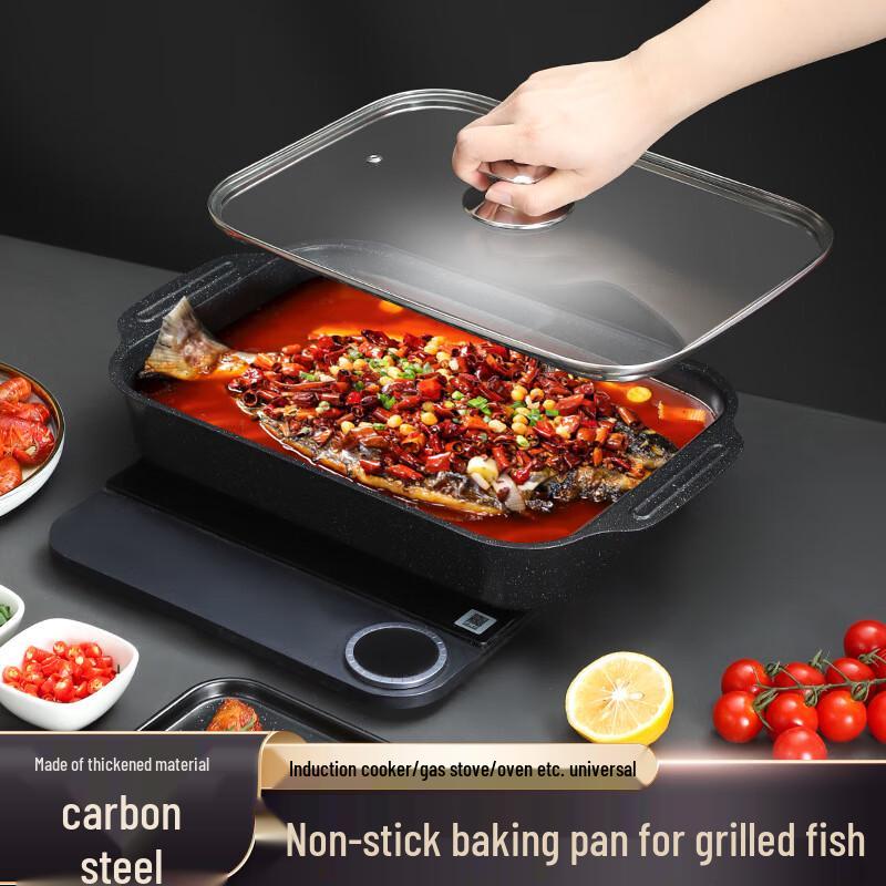 Zhi Shi Thickened Non-stick Grill Pan with Lid