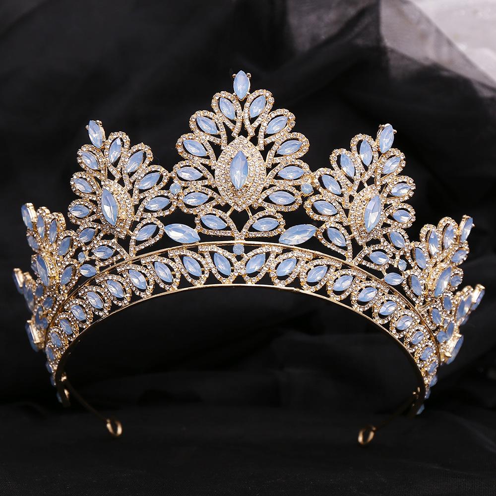 Atmospheric Wedding Headwear Large Crown Baroque New Retro Rhinestone-encrusted Hair Accessories Bridal Crown