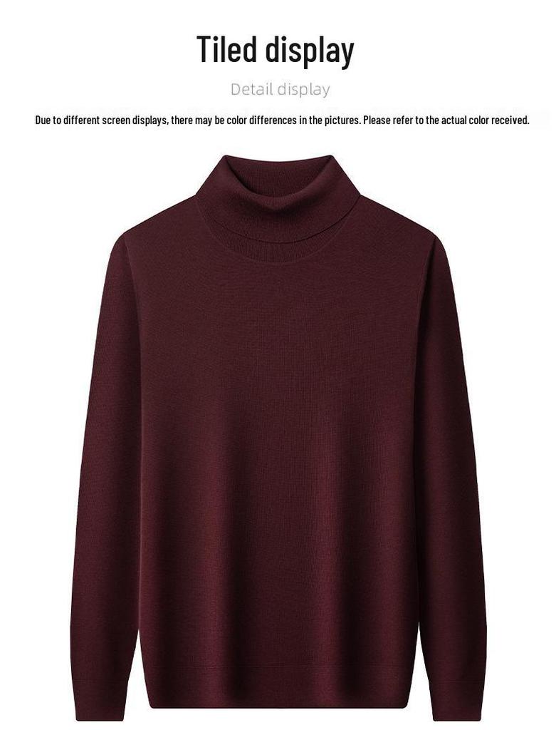 2025 Winter Fashion: Men's Fine Australian Wool High-Neck Sweater - Thick, Casual Style for All Ages