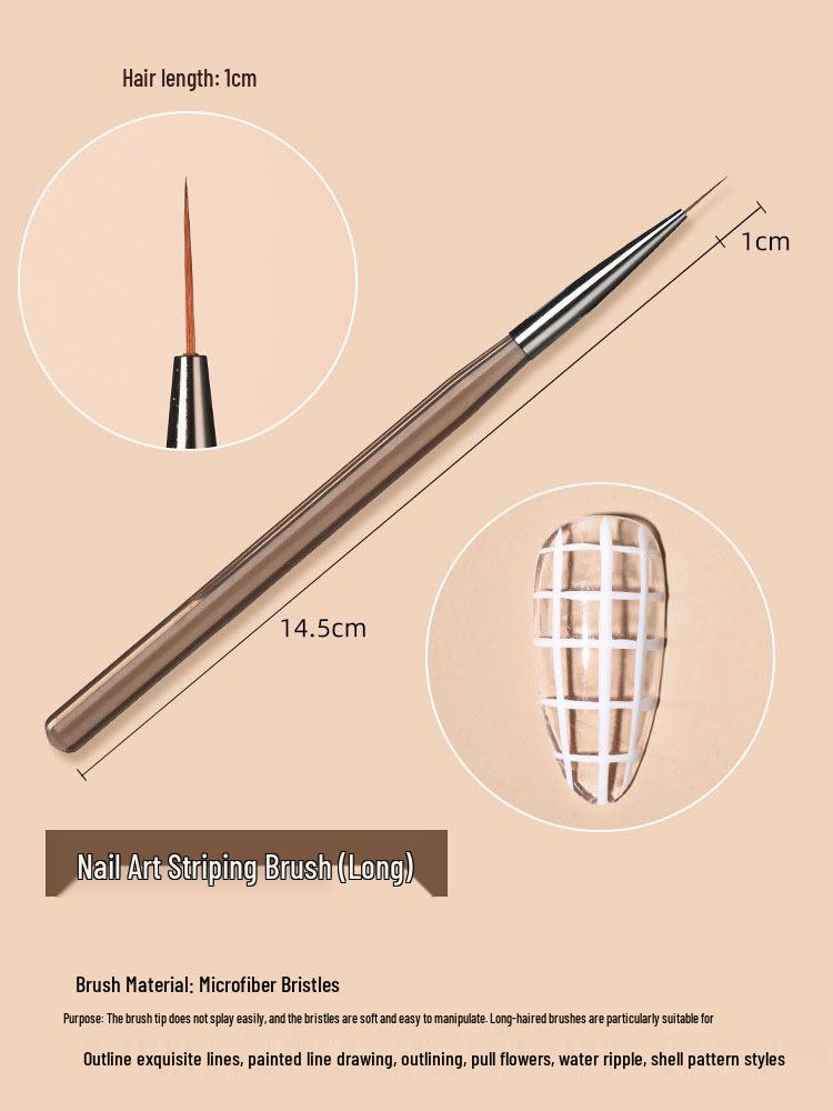 Japanese Coffee Color Acrylic Nail Art Brush Set: Light Therapy, French, and Sweeping Pens