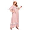 Sommerfrauenkleid Plus-Size-Nationalwind-Kurzarmkleid mit lockeren Fransen