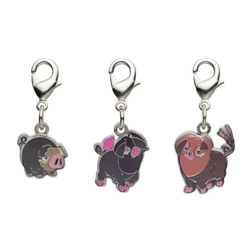 [Pokemon] Pokemon Center National Pokedex Metal Charm #915 Lechonk & #916 Oinkologne